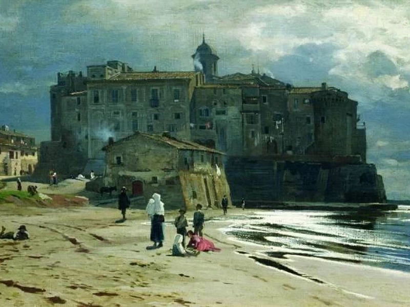 1857-Vladimir Donatovič Orlovskij - Città in riva al mare